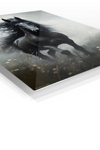 Polar Bear at Golden Dawn premium metal wall art – angled view