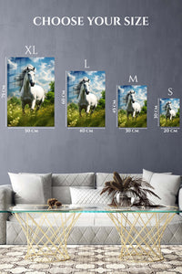 EMESA metal wall art size comparison guide for Neon Retriever DJ Portrait