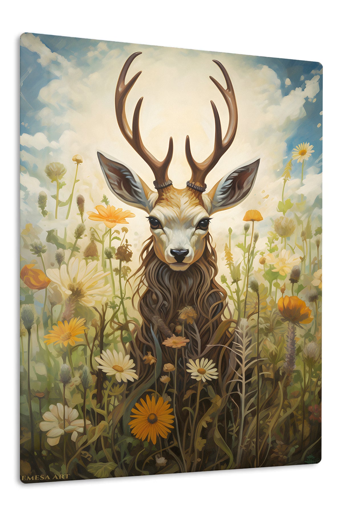 Sunlit Ginger Cat premium metal wall art – front view