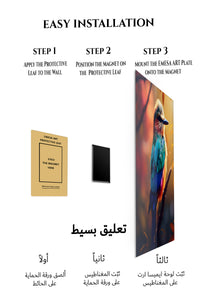 Magnetic mounting installation guide for Midnight Stallion in Misty Meadow metal wall art