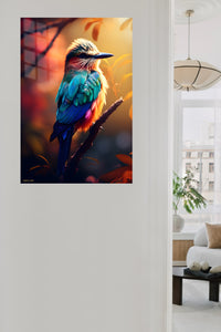 Midnight Stallion in Misty Meadow metal wall art displayed in a contemporary living space