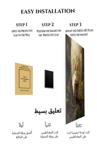 Magnetic mounting installation guide for White Horse in a Sunlit Meadow metal wall art