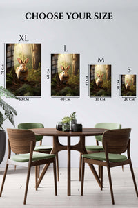 EMESA metal wall art size comparison guide for White Horse in a Sunlit Meadow