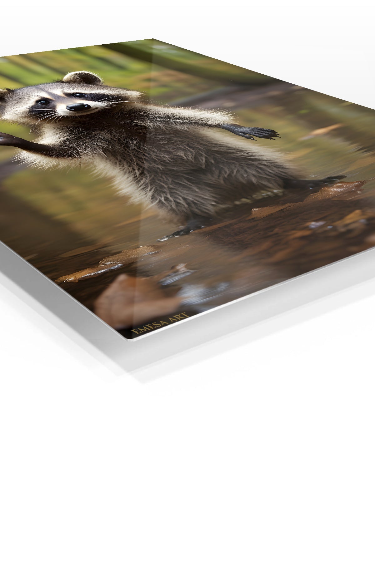 Antlered Deer in a Wildflower Meadow premium metal wall art – angled view