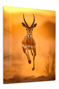 Sunlit Forest Rabbit premium metal wall art – front view