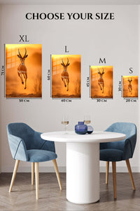 EMESA metal wall art size comparison guide for Sunlit Forest Rabbit