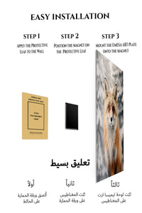 Magnetic mounting installation guide for Waving Raccoon in Forest Stream metal wall art