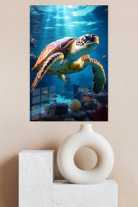 Moonlit Great Horned Owl metal wall art displayed in a modern interior
