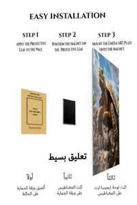 Magnetic mounting installation guide for Leaping Antelope at Sunset metal wall art