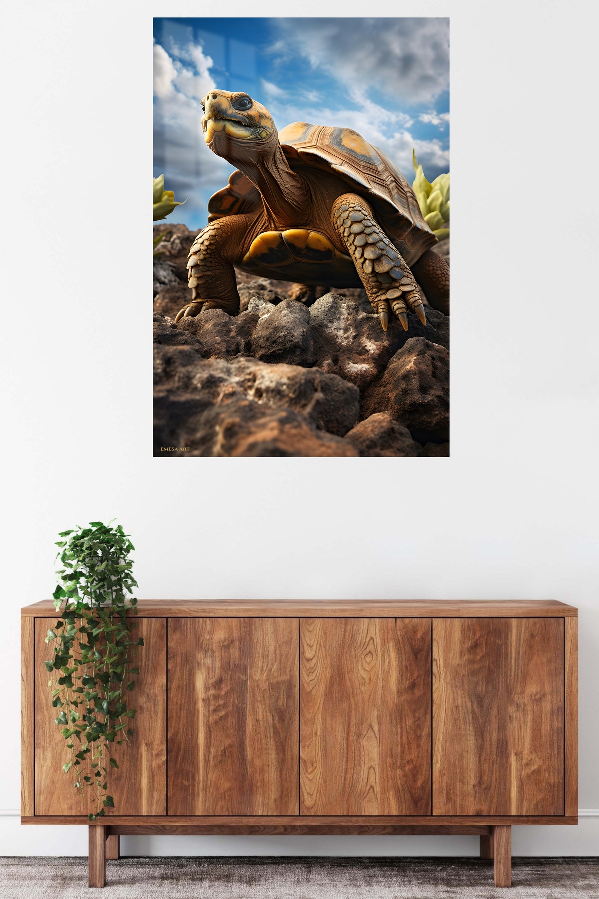 Leaping Antelope at Sunset metal wall art displayed in a contemporary living space