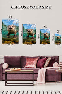 EMESA metal wall art size comparison guide for Snow-Dusted Red Fox