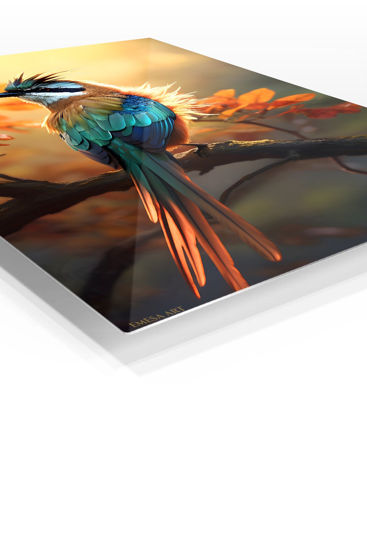 Desert Tortoise Under Blue Skies premium metal wall art – angled view