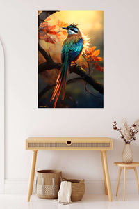 Desert Tortoise Under Blue Skies metal wall art displayed in a contemporary living space