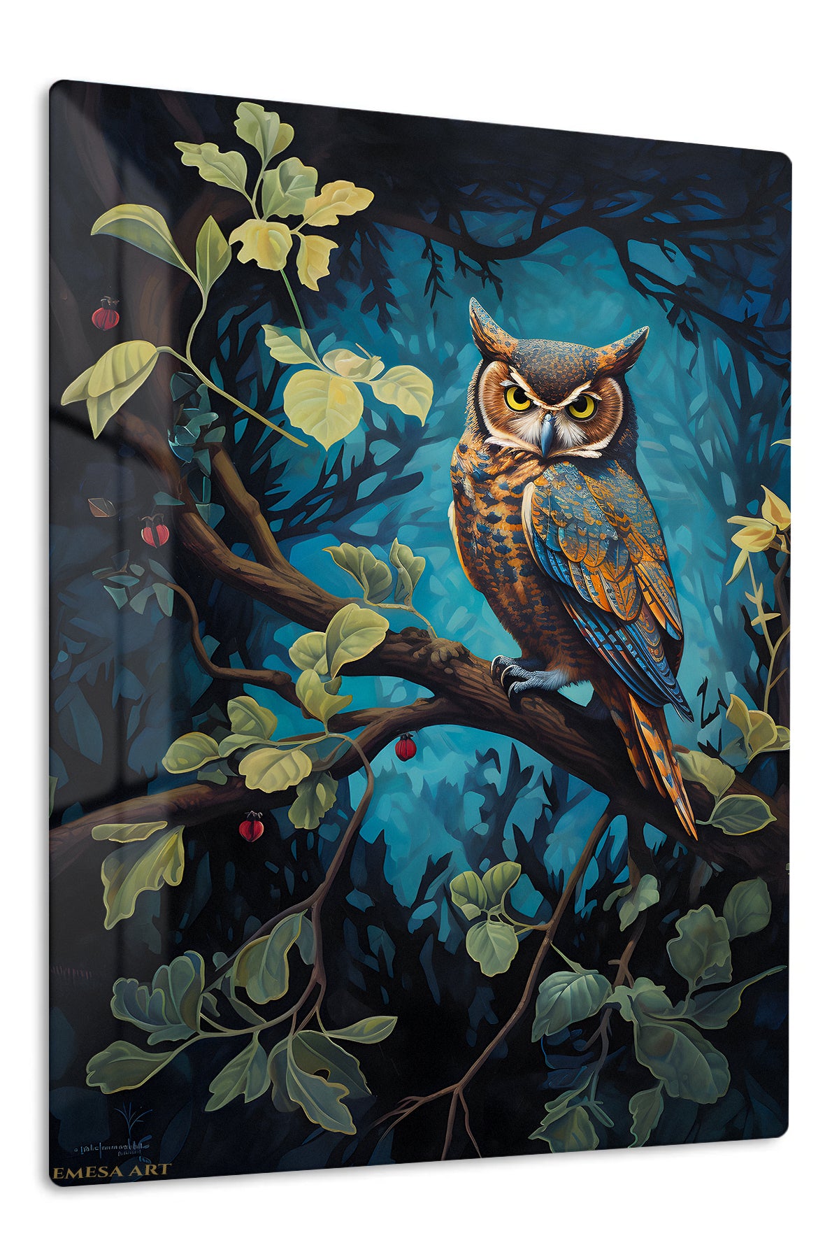 Curious Otter Underwater premium metal wall art – front view