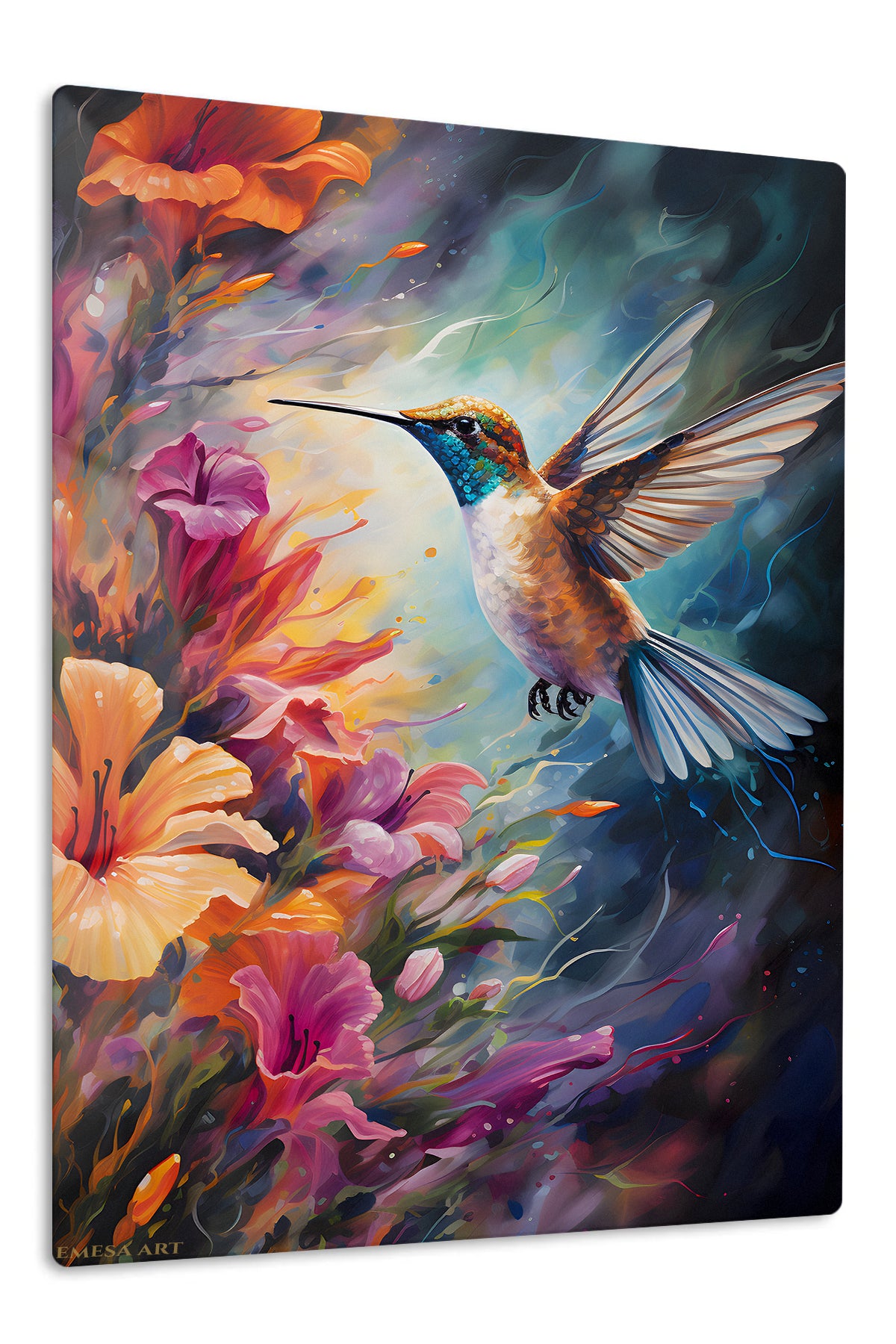 Twilight Owl in Forest Canopy premium metal wall art – front view