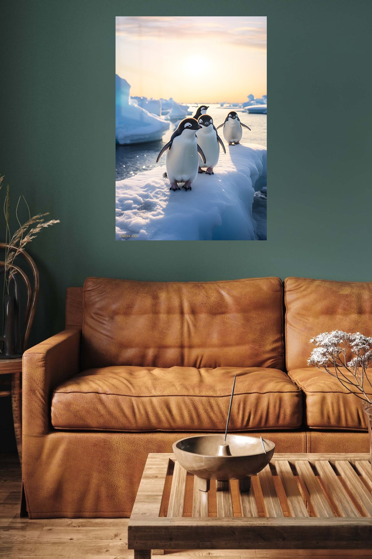 Hummingbird Among Luminous Hibiscus metal wall art displayed in a contemporary living space