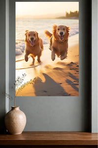 Sunlit River Otter metal wall art displayed in a modern interior