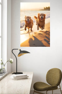 Sunlit River Otter metal wall art displayed in a contemporary living space