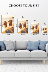 EMESA metal wall art size comparison guide for Sunlit River Otter