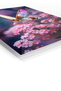 Penguins on a Sunlit Ice Floe premium metal wall art – angled view