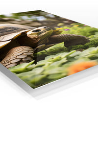Golden Dogs at Sunset premium metal wall art – angled view