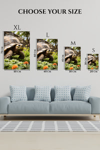 EMESA metal wall art size comparison guide for Golden Dogs at Sunset