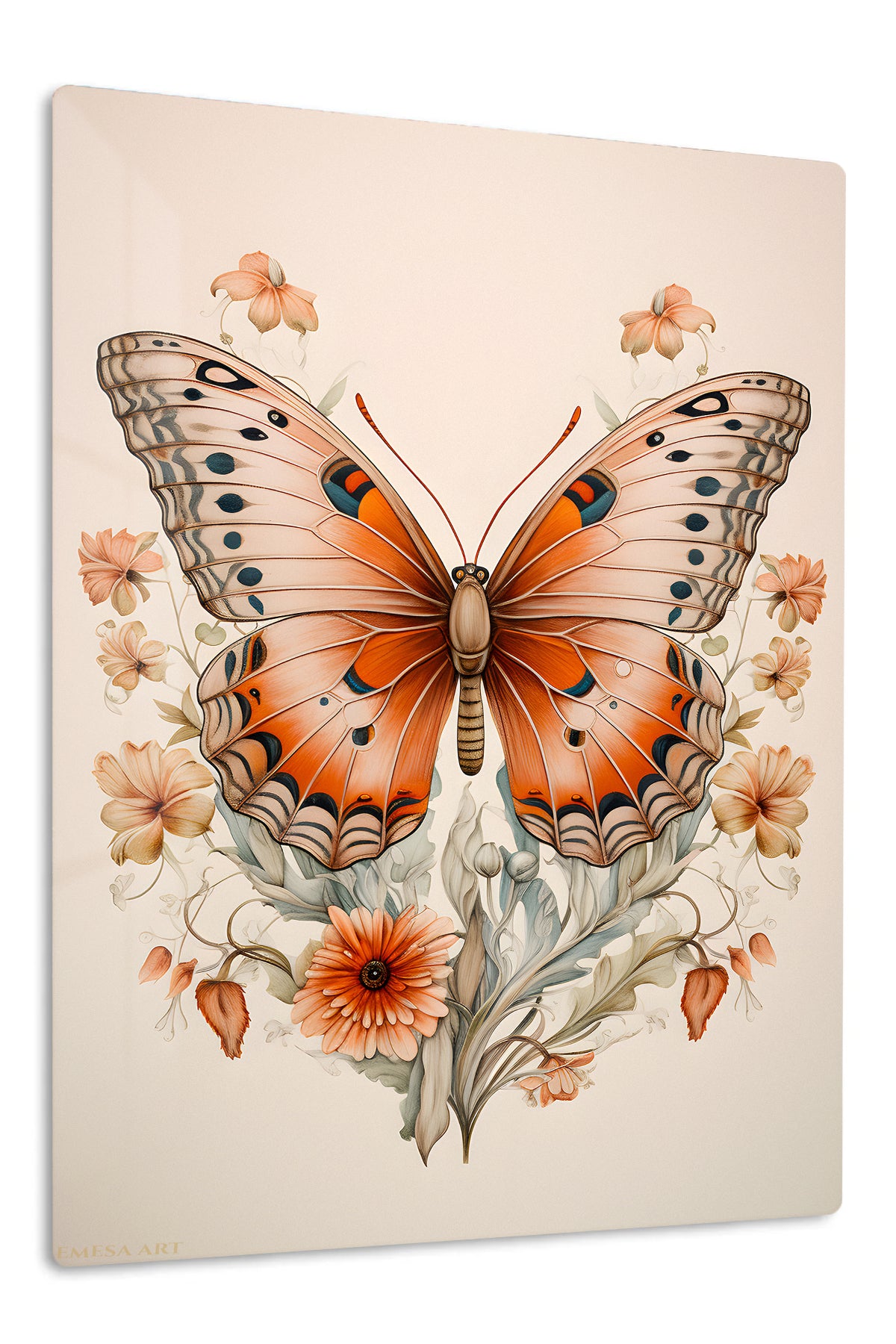 Tortoise in a Sunlit Garden premium metal wall art – front view