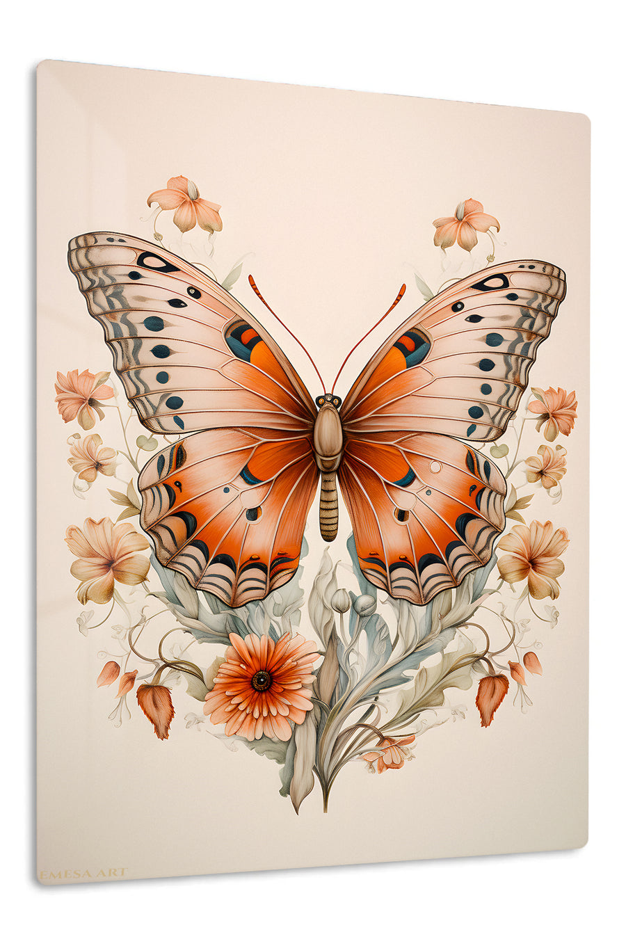 Tortoise in a Sunlit Garden premium metal wall art – front view