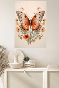 Tortoise in a Sunlit Garden metal wall art displayed in a modern interior
