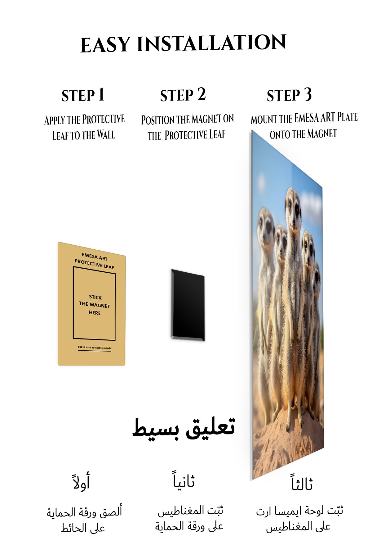 Magnetic mounting installation guide for Sunlit Turtle Reflection metal wall art