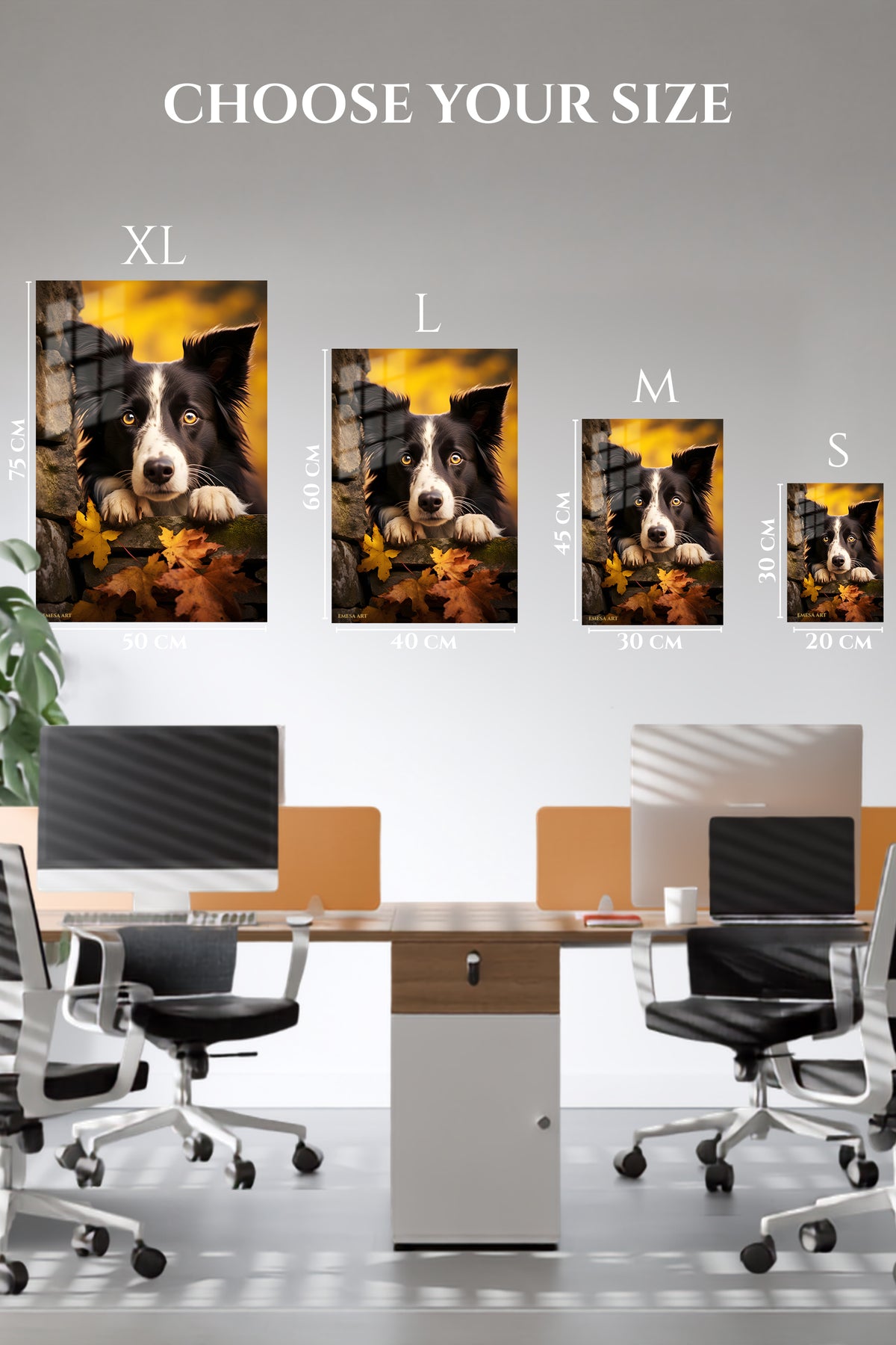 EMESA metal wall art size comparison guide for Curious Meerkat Family