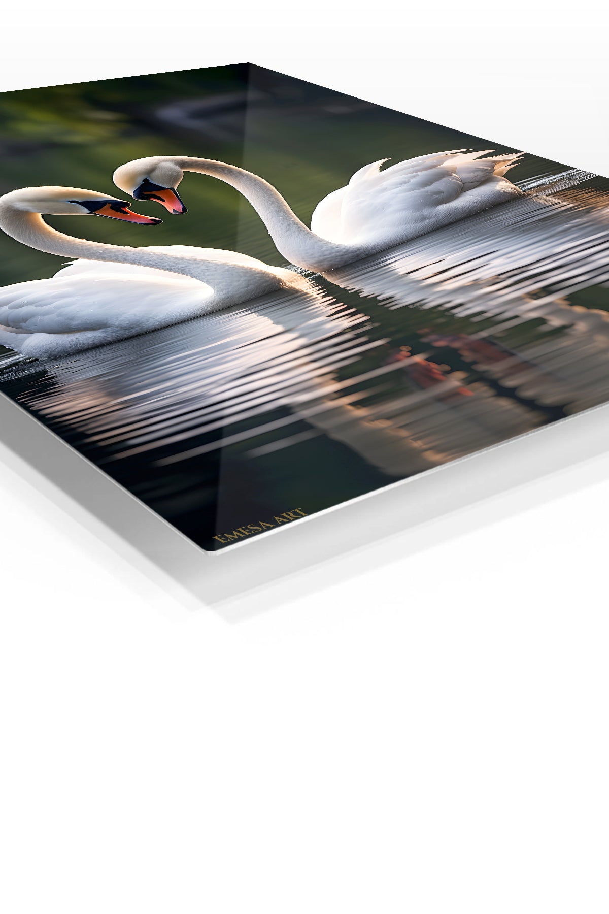 Autumn Puppy Peek premium metal wall art – angled view