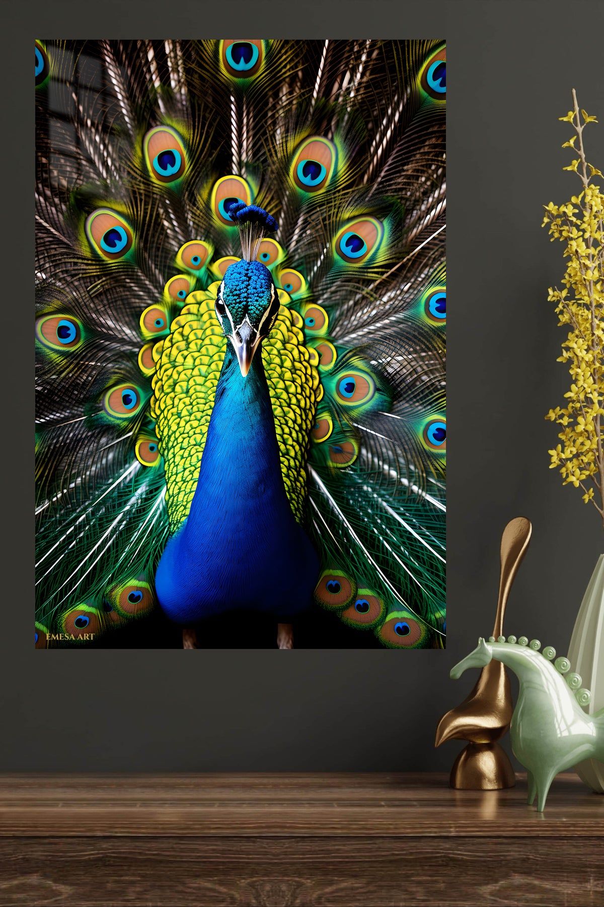 Sunlit Smiling Sloth metal wall art displayed in a modern interior