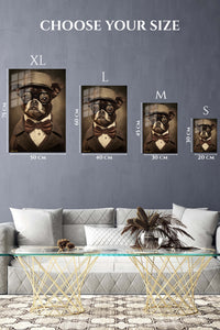 EMESA metal wall art size comparison guide for Cool Lion in Sunglasses