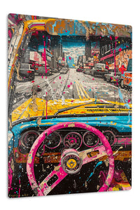 Colorful Racing Cockpit Urban wall art