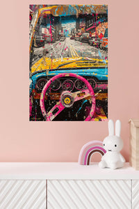 Colorful Racing Cockpit Urban wall art