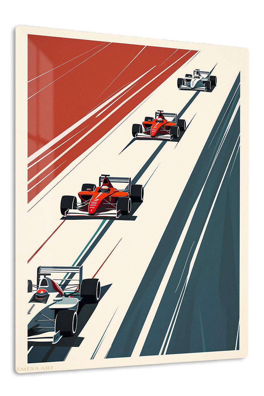 Open-Wheel Racing Grid premium metal wall art Ã¢â‚¬â€œ front view