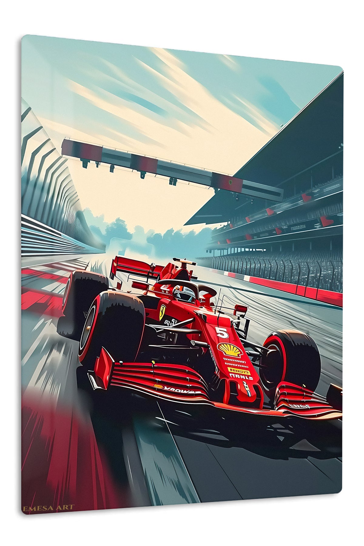 Red Formula Race Car Track wall art