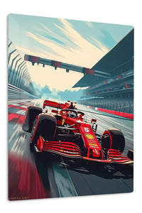 Red Formula Race Car Track wall art
