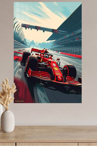 Red Formula Race Car Track wall art