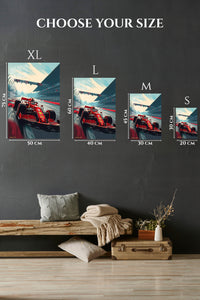 Red Formula Race Car Track wall art