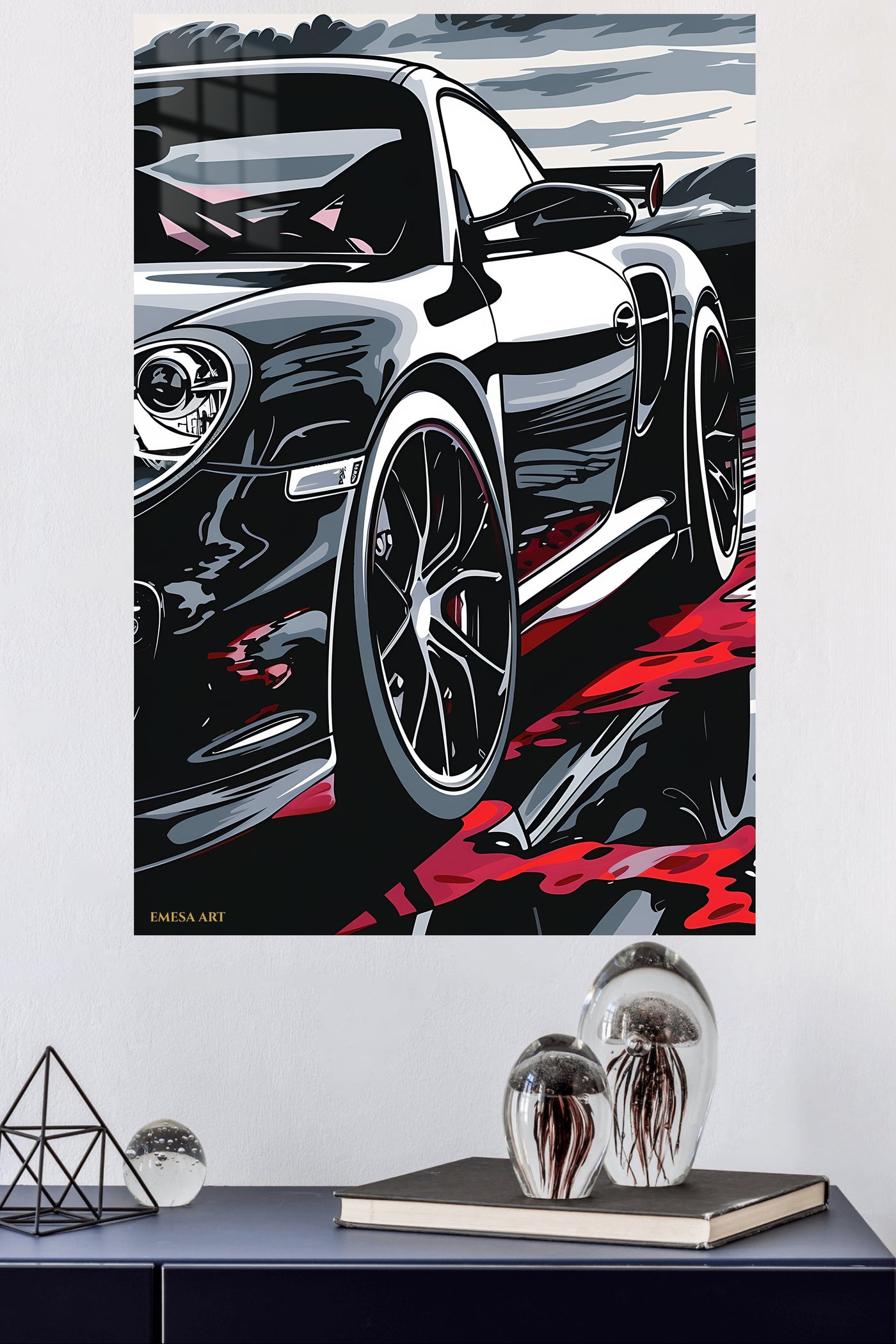 Black Supercar Abstract wall art