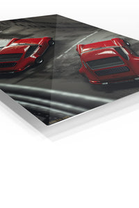 Red Classic Sports Cars Aerial wall art