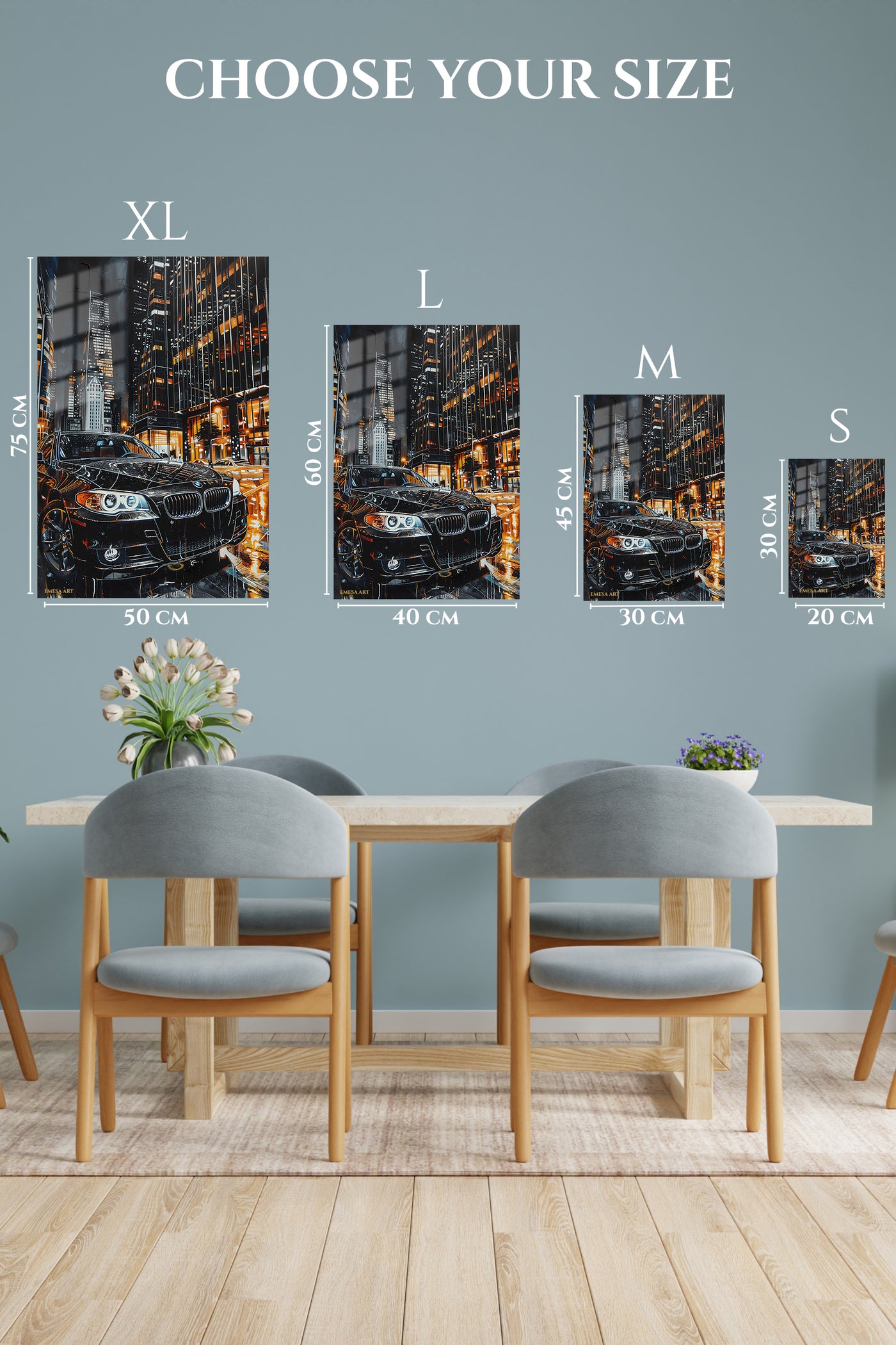 Black BMW SUV City wall art