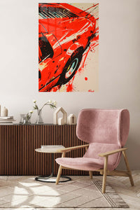 Red Classic Sports Car Abstract wall art