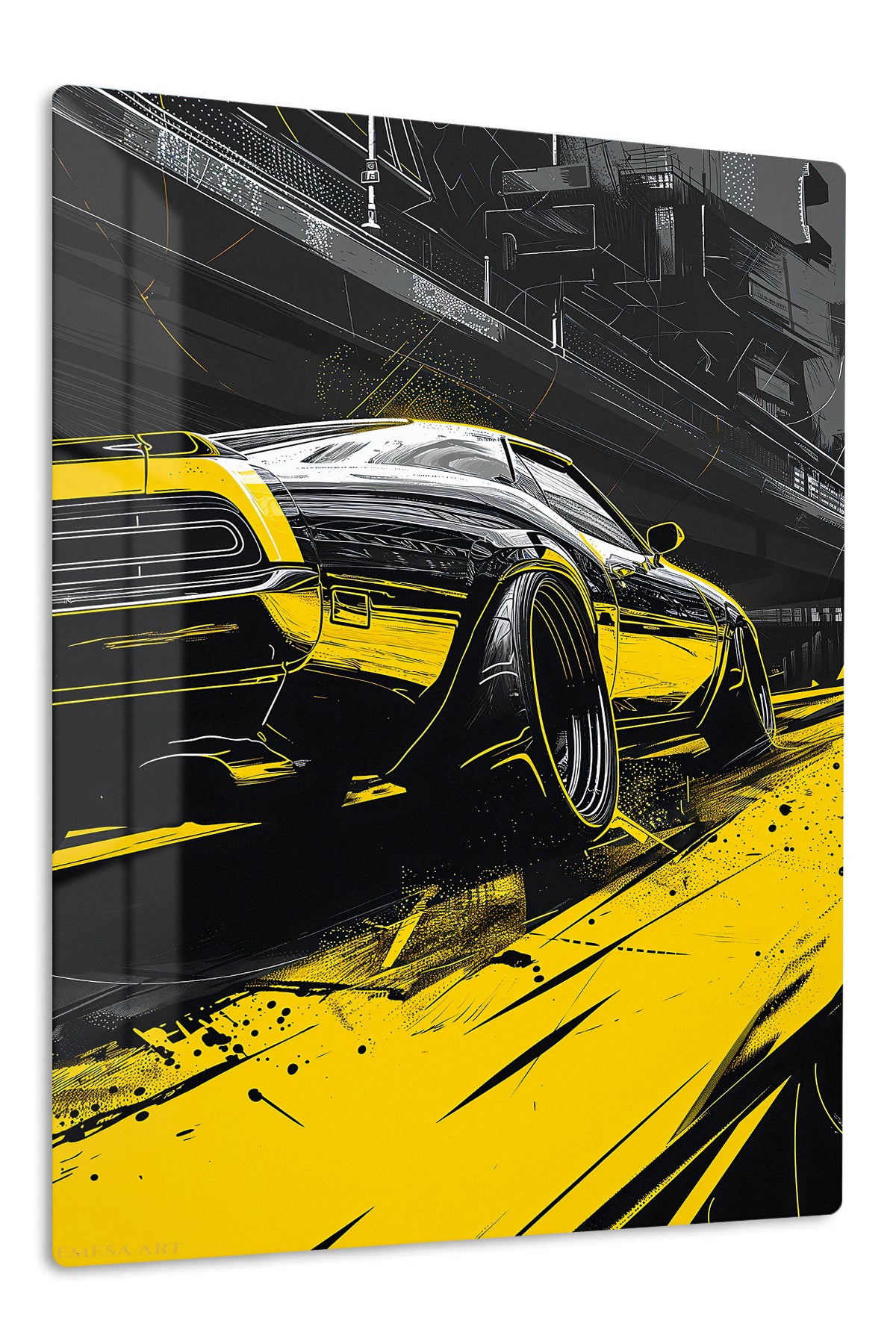 Yellow Black Supercar Graphic wall art