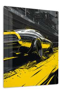 Yellow Black Supercar Graphic wall art