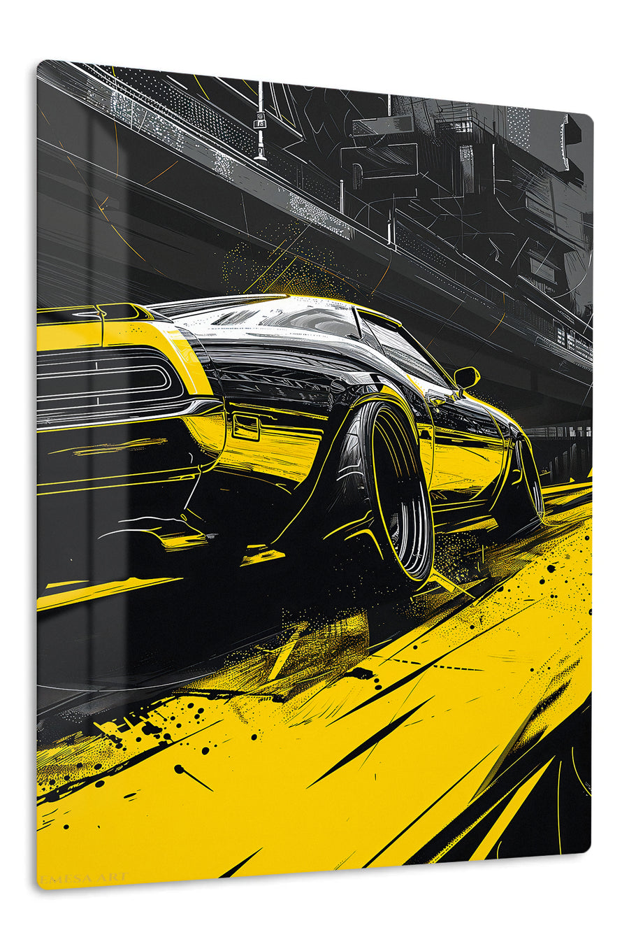 Yellow Black Supercar Graphic wall art