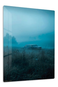 Car in Blue Mist Minimalist wall art