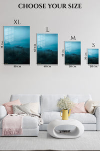 Car in Blue Mist Minimalist wall art